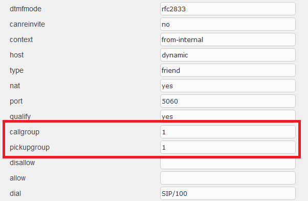 call pickup in issabel 3